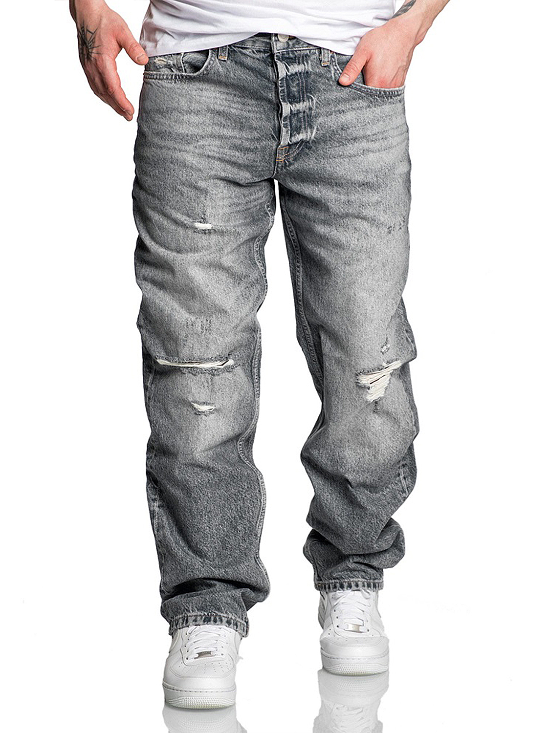 Loose Fit Baggy Jeans mit Used Look – A&S Loose Fit Baggy Jeans mit Used Look – A&S