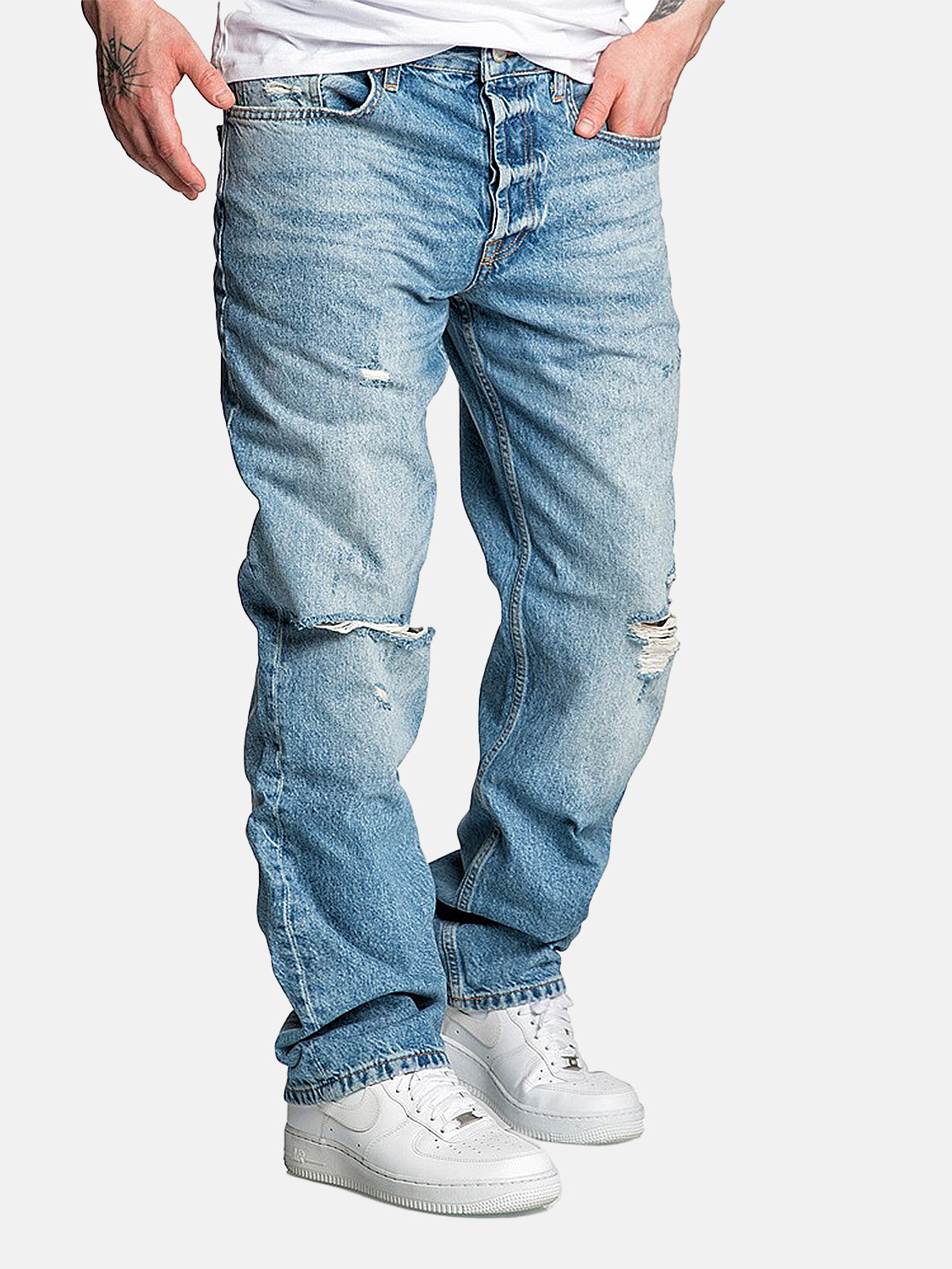 Loose Fit Baggy Jeans mit Used Look – A&S Loose Fit Baggy Jeans mit Used Look – A&S