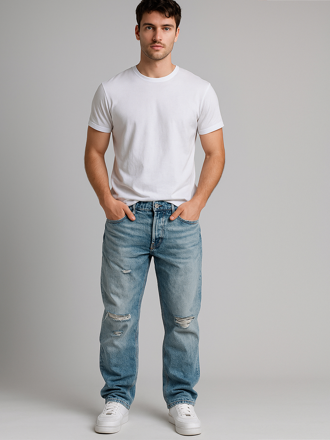 Loose Fit Baggy Jeans mit Used Look – A&S Loose Fit Baggy Jeans mit Used Look – A&S
