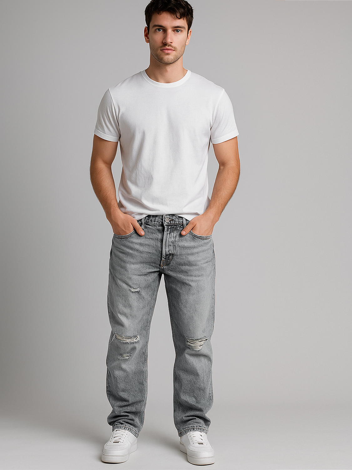 Loose Fit Baggy Jeans mit Used Look – A&S Loose Fit Baggy Jeans mit Used Look – A&S
