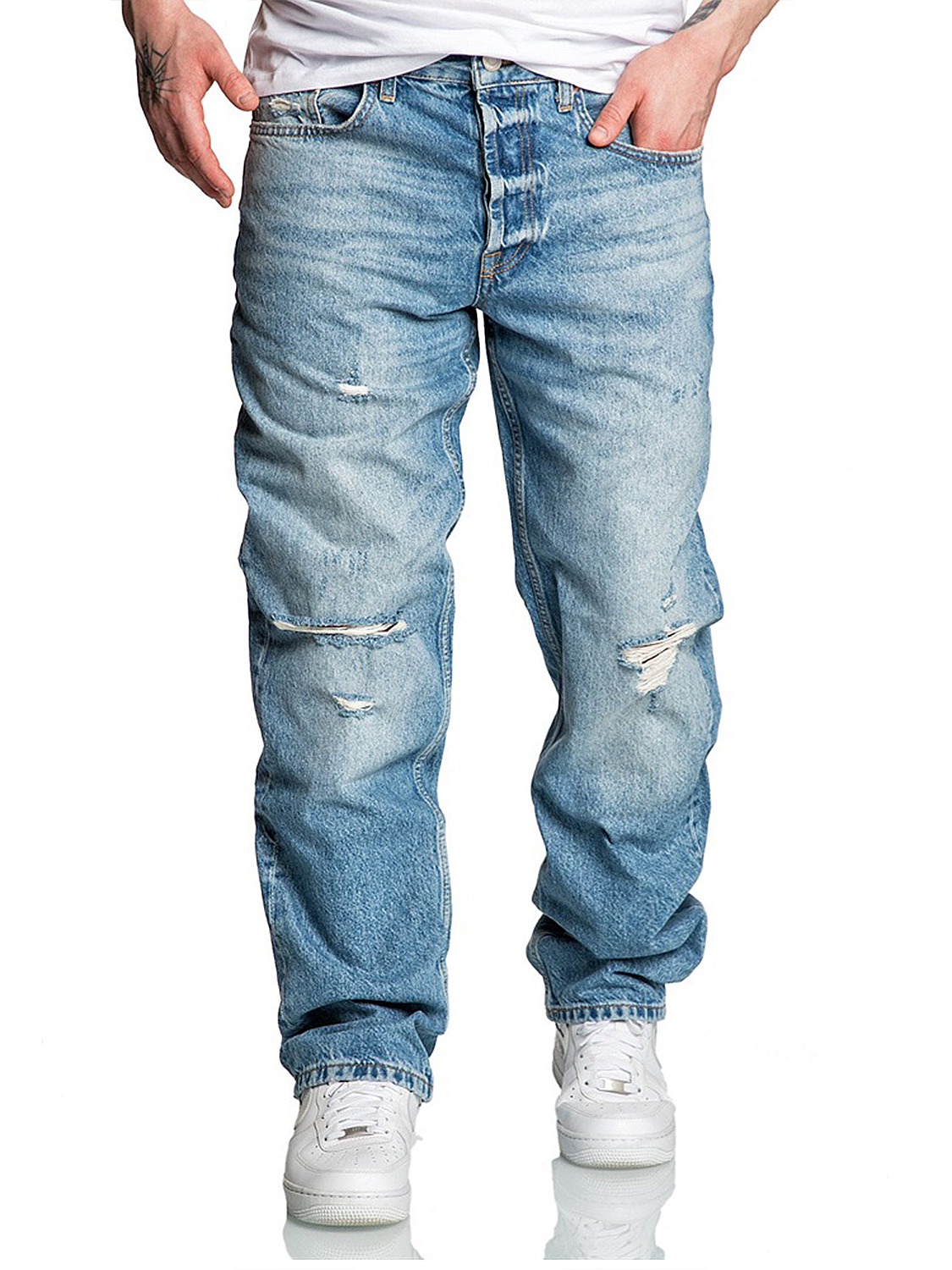 Loose Fit Baggy Jeans mit Used Look – A&S Loose Fit Baggy Jeans mit Used Look – A&S