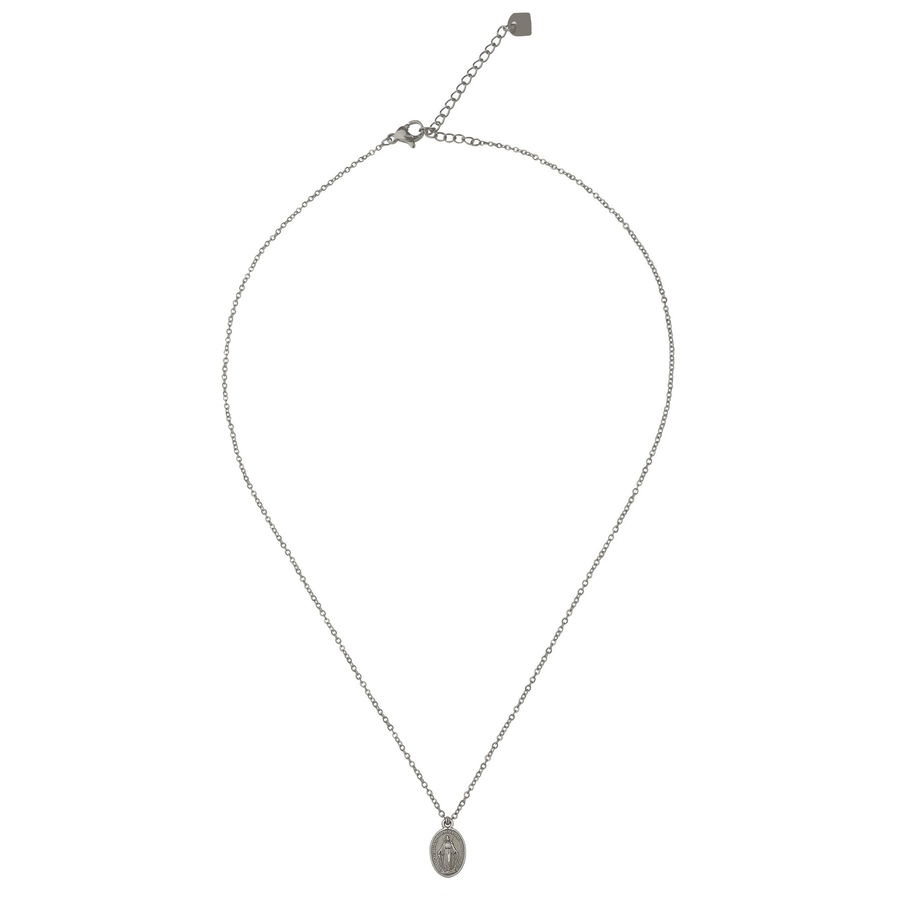 Halskette mit ovalem Anhänger und Edelstahlkette Halskette mit ovalem Anhänger und Edelstahlkette