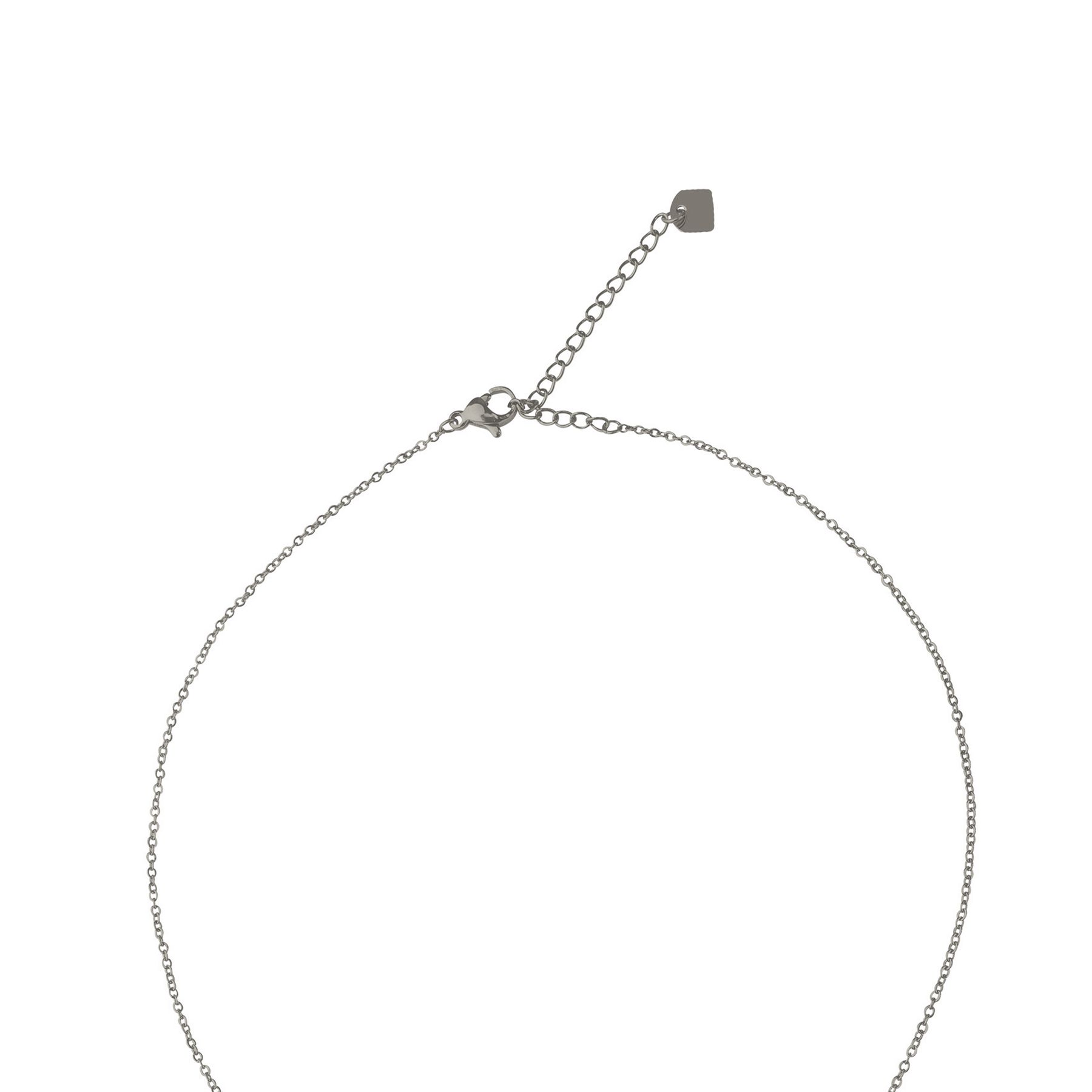 Halskette mit ovalem Anhänger und Edelstahlkette Halskette mit ovalem Anhänger und Edelstahlkette
