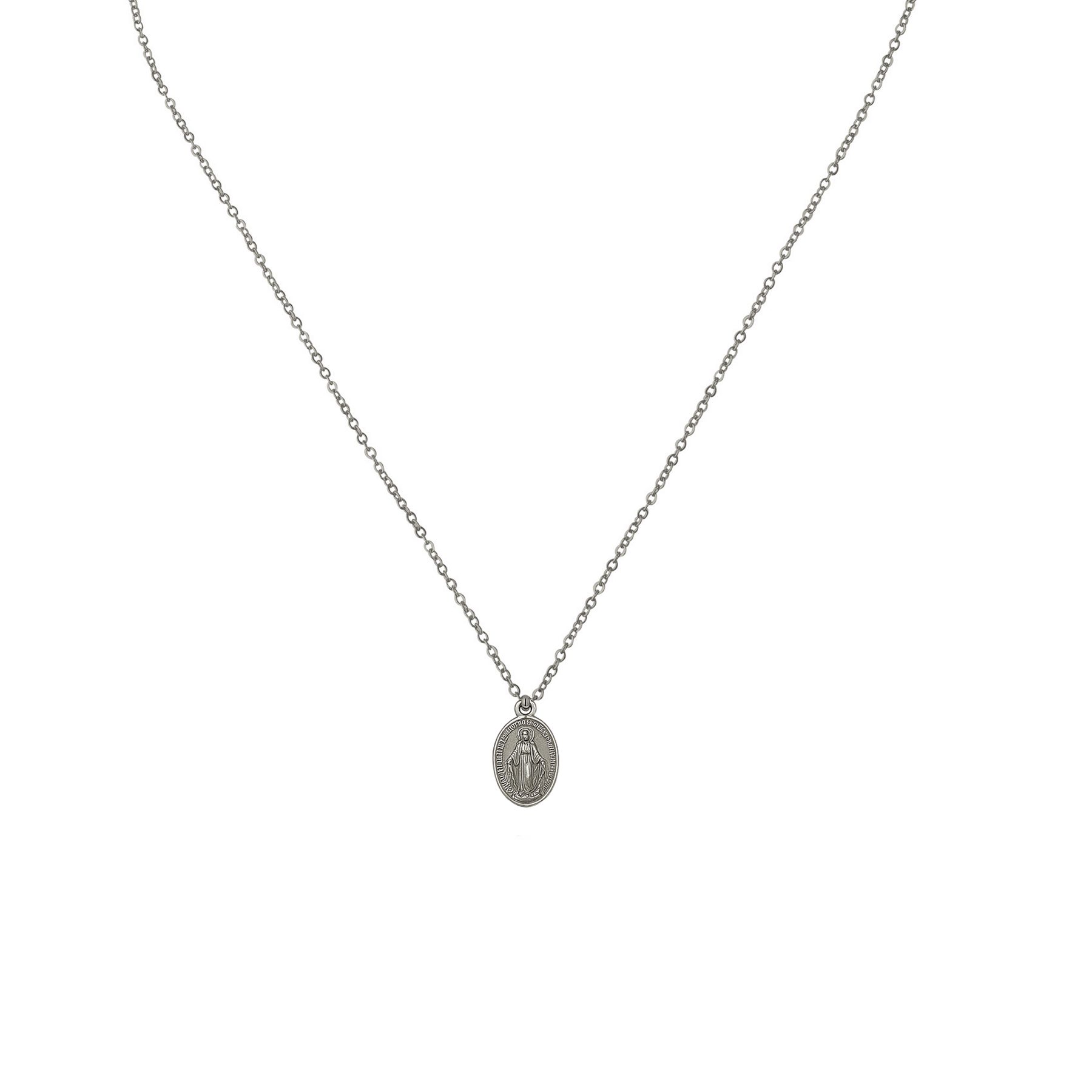 Halskette mit ovalem Anhänger und Edelstahlkette Halskette mit ovalem Anhänger und Edelstahlkette