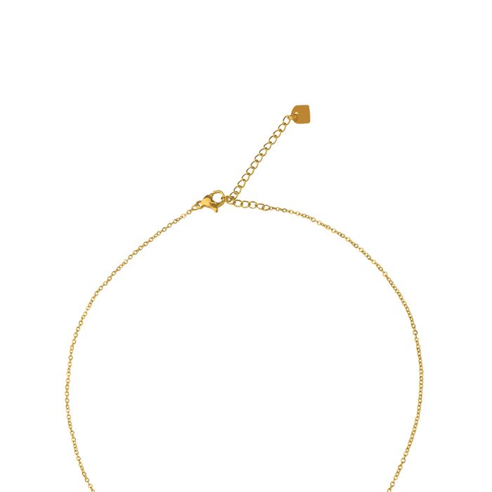 Anely ANELY Halskette mit ovalem Anhänger und Edelstahlkette – Gold, Bild 4