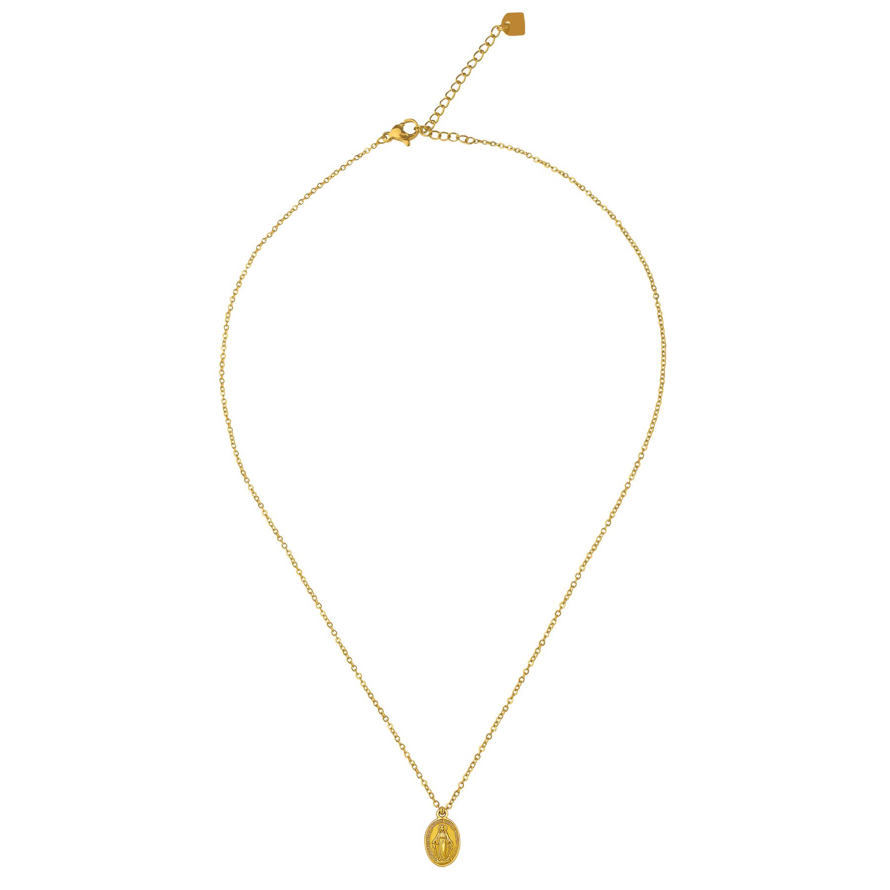 Anely ANELY Halskette mit ovalem Anhänger und Edelstahlkette – Gold, Bild 1