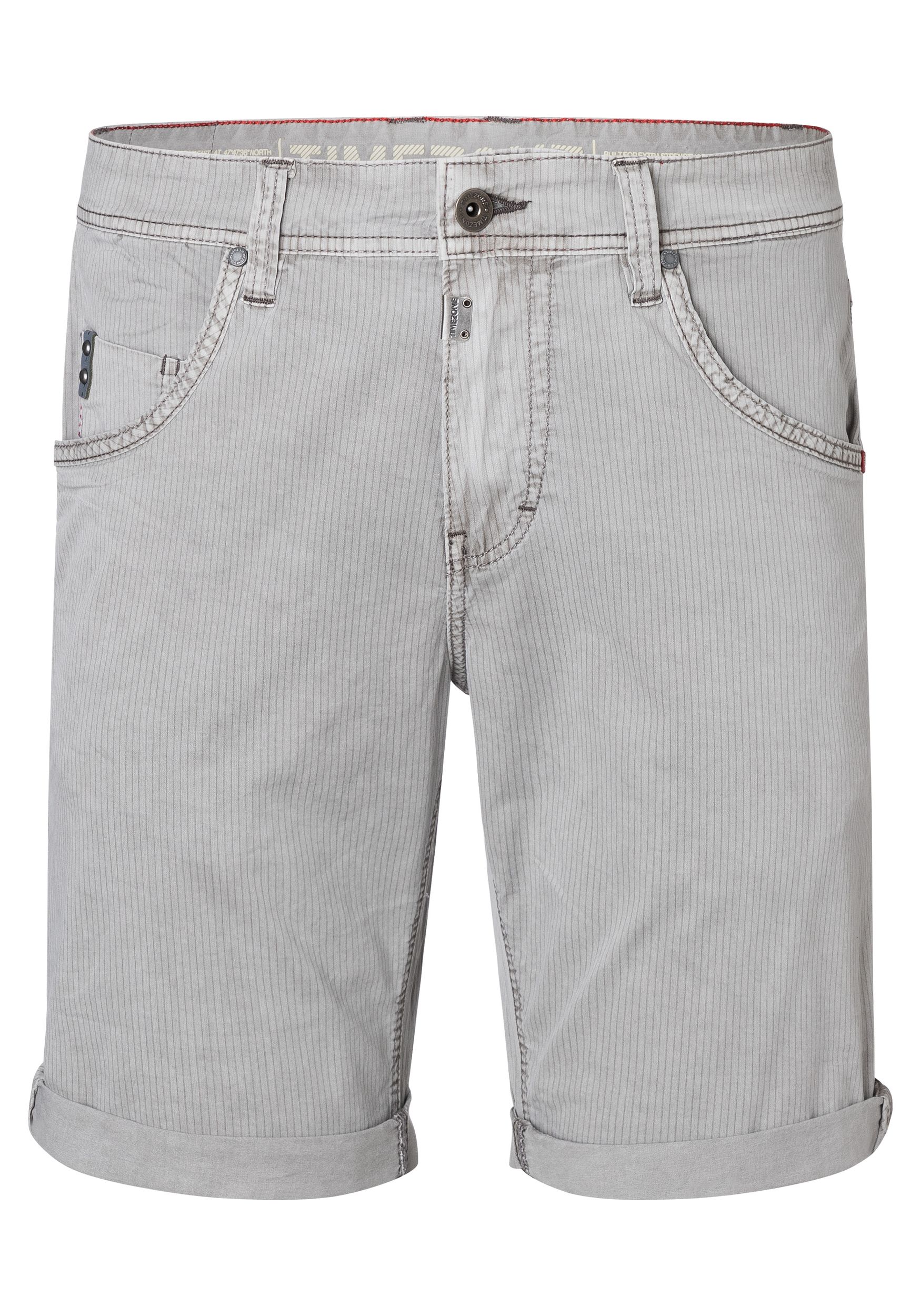Timezone Timezone Gestreifte Bermuda Shorts mit Taschen und – Grau, Bild 1