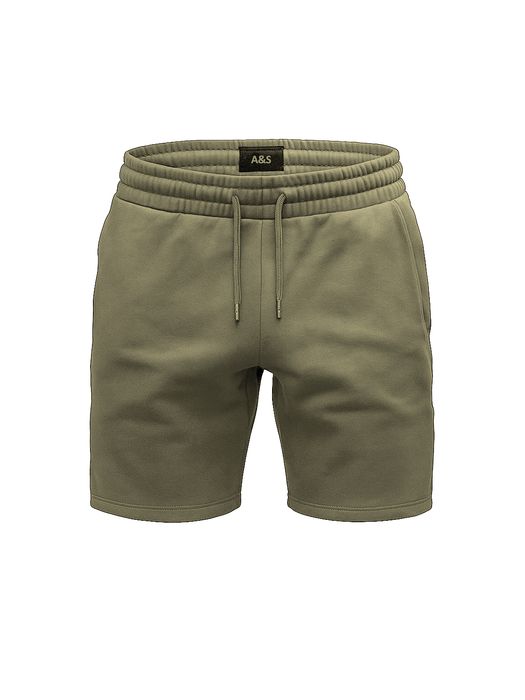 EGOMAXX Bequeme Sweatshorts mit elastischem Bund, Farbe: Olive