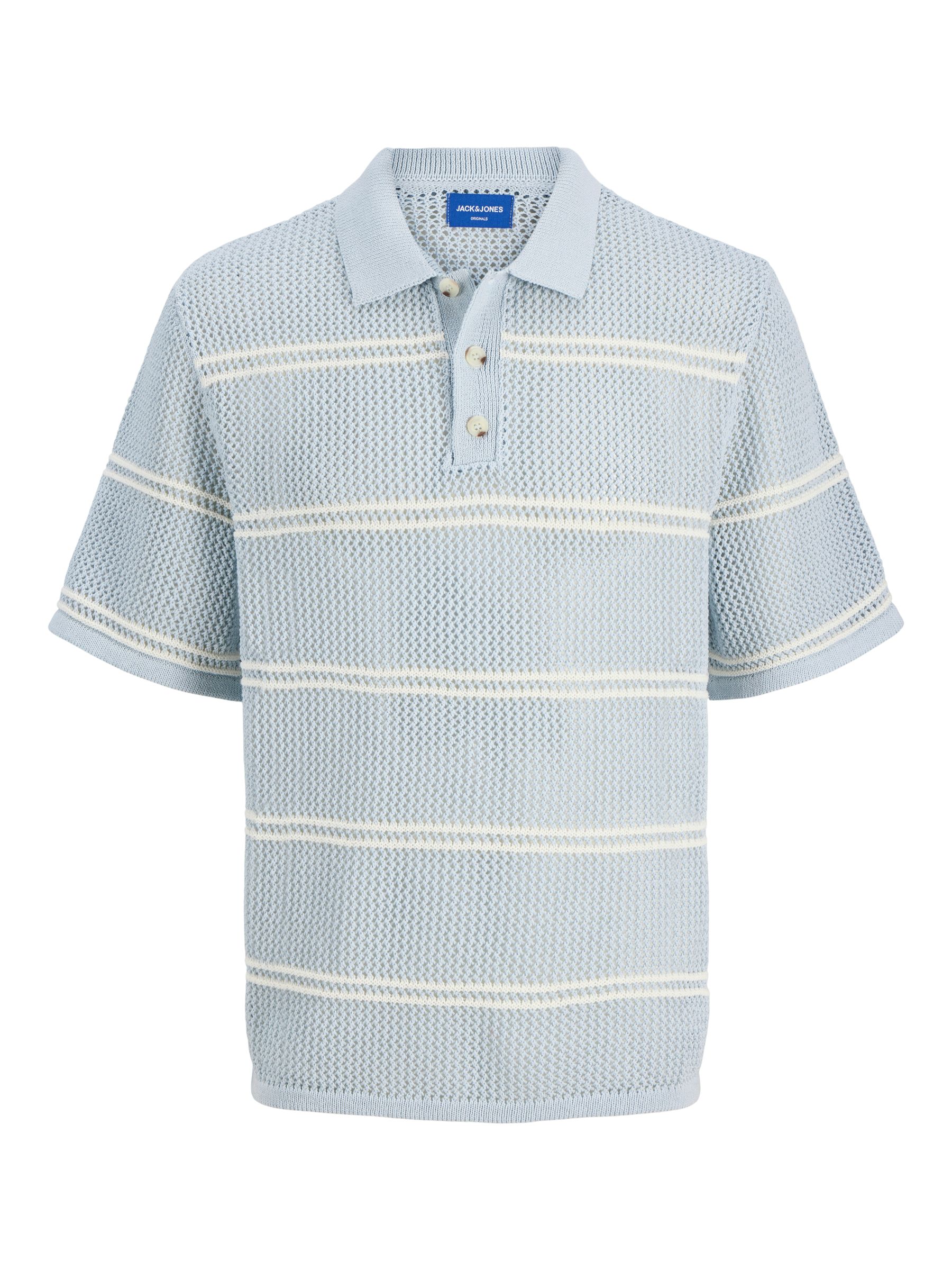 JACK&JONES_NOOS2025_4867704_12286188.jpg Feinstrick Poloshirt mit Streifenmuster und Knöpfen