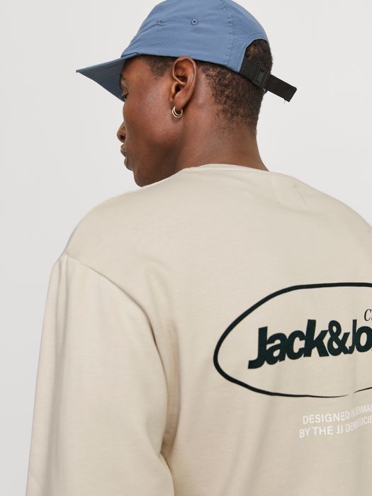 Jack & Jones JACK & JONES Sweater Pullover mit Rundhals und Logo-Prints – Sand, Bild 8