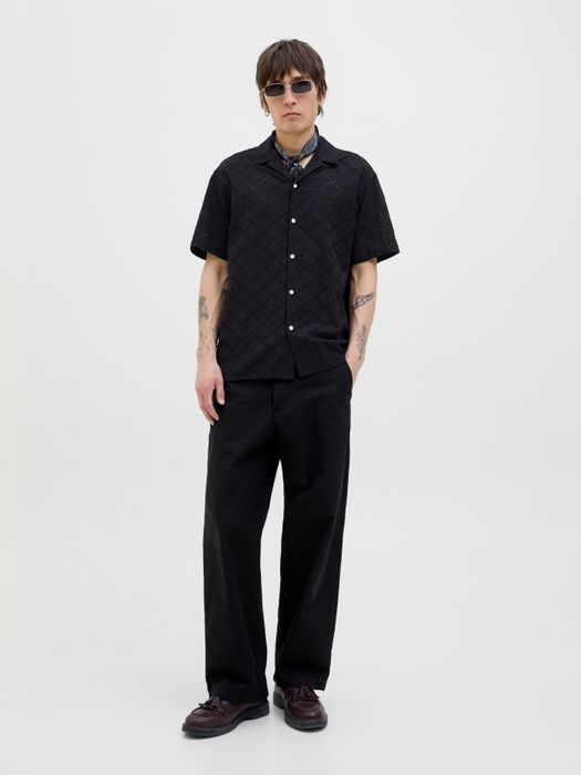Jack & Jones JACK & JONES Gestepptes Kurzarmhemd mit Karomuster und Knöpfen – Schwarz, Bild 6