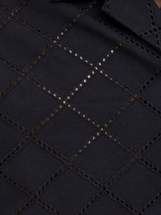Jack & Jones JACK & JONES Gestepptes Kurzarmhemd mit Karomuster und Knöpfen – Schwarz, Bild 5
