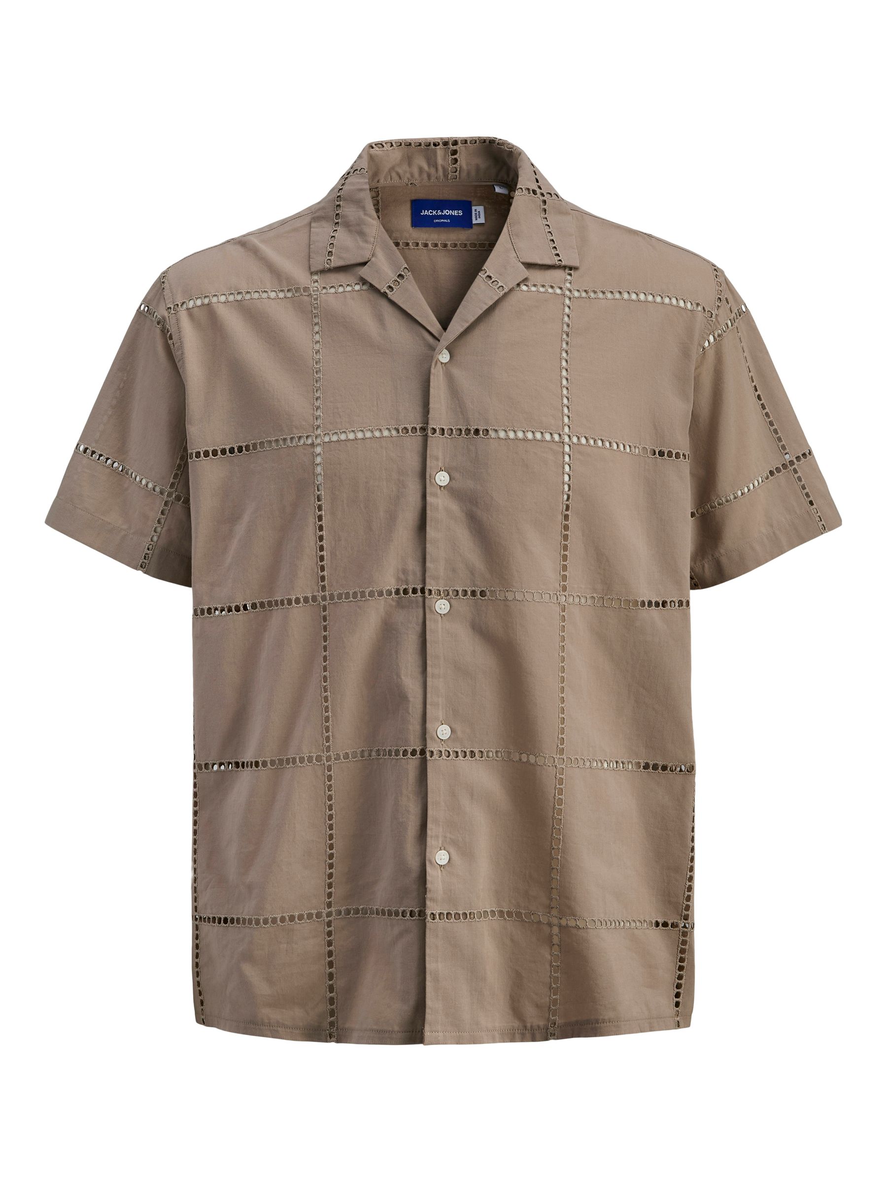 Jack & Jones JACK & JONES Gestepptes Kurzarmhemd mit Karomuster und Knöpfen – Braun, Bild 1