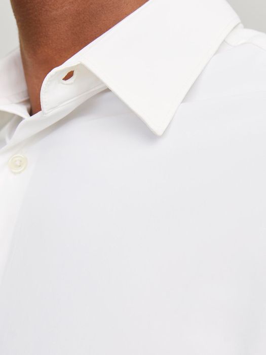 Jack & Jones Langarm-Hemd klassischer Kragen mit Knopfleiste – Weiß, Bild 7