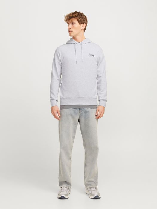Jack & Jones JACK & JONES Kapuzenpullover mit Kordelzug und Logo auf der Brust – Hellgrau, Bild 5