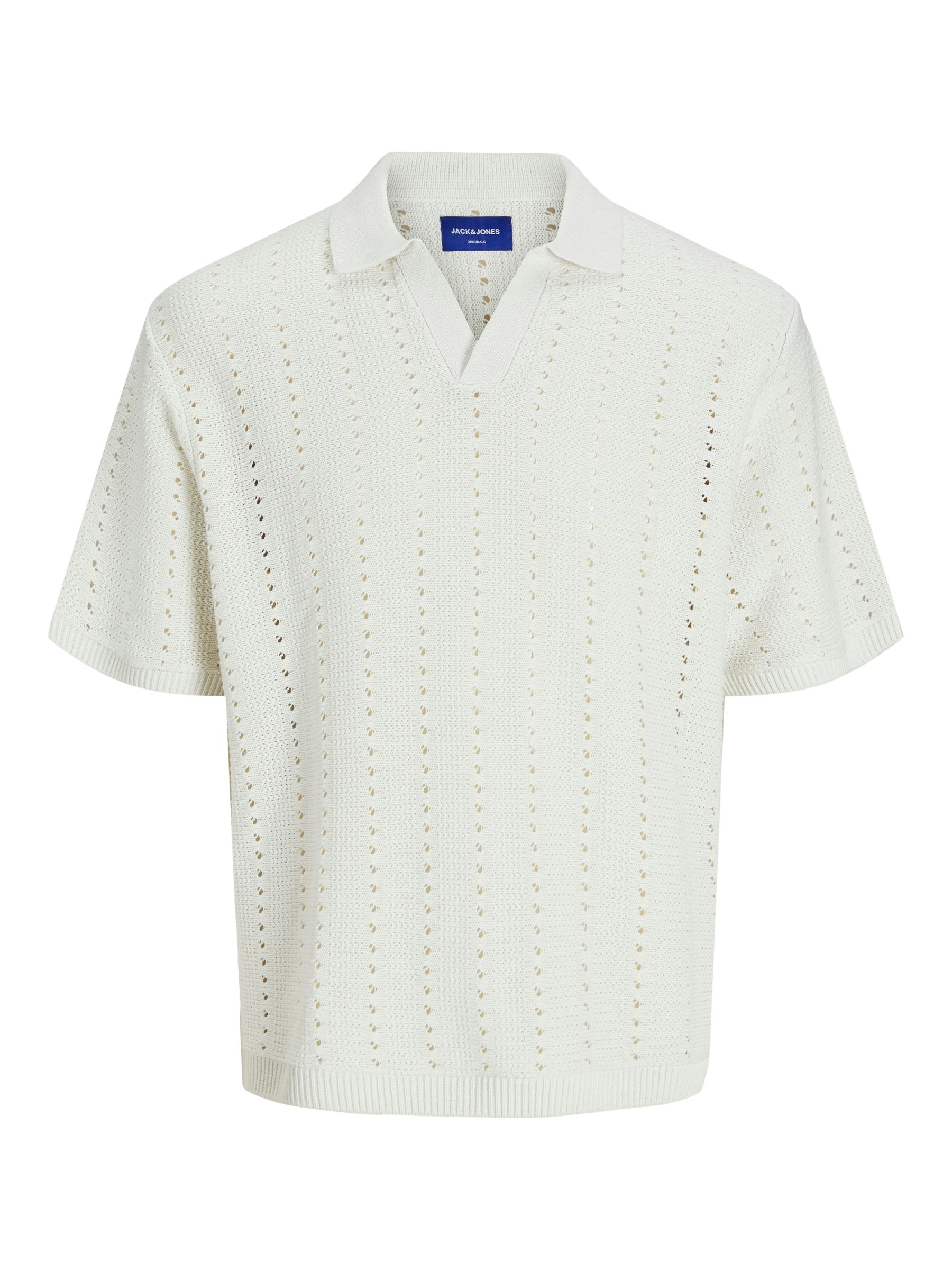 JACK&JONES_SpringSummer2025_4695520_12272562.jpg Gestricktes Poloshirt mit vertikalen Lochmustern