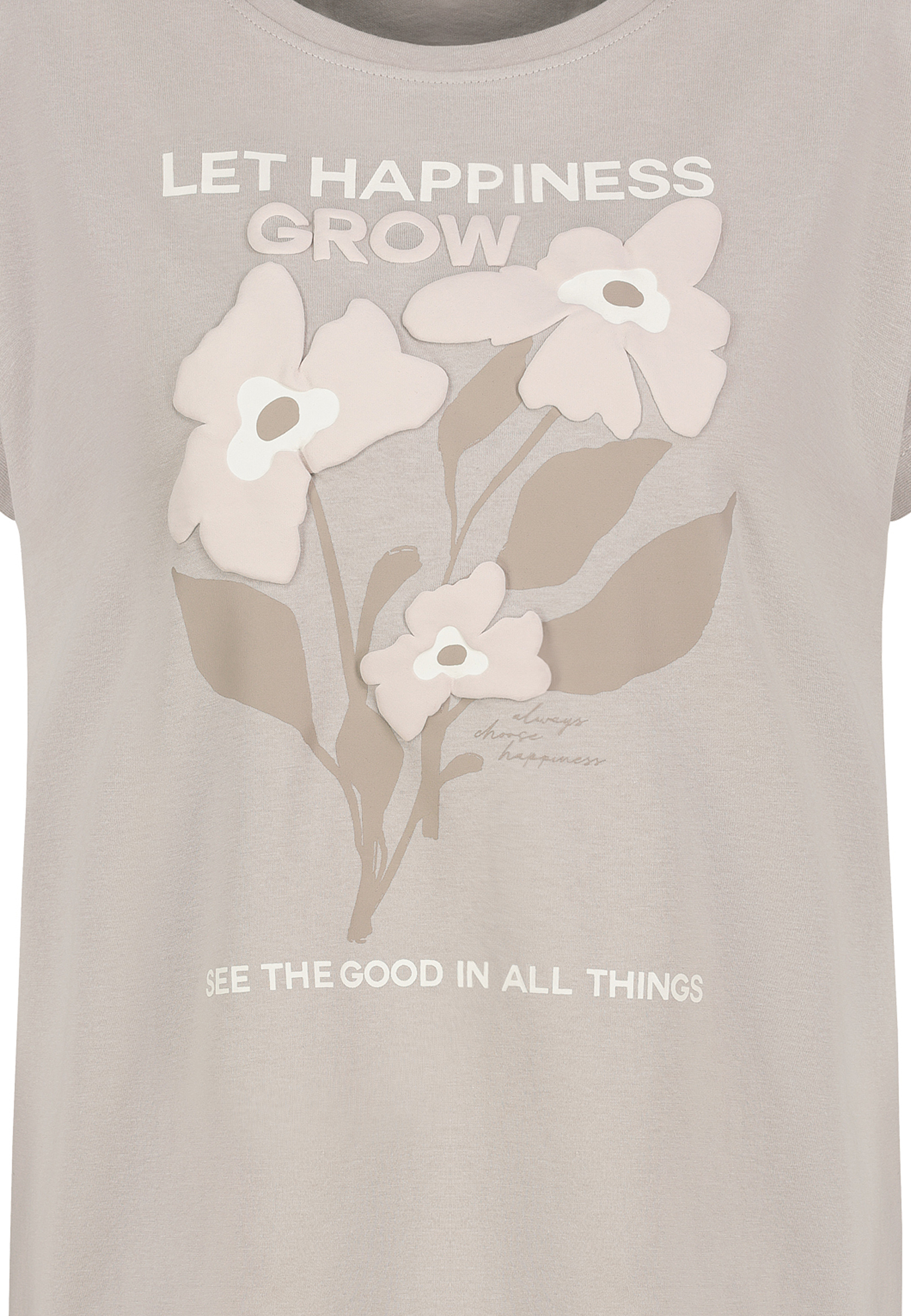 T-Shirt mit Blumenmotiv und inspirierendem Text T-Shirt mit Blumenmotiv und inspirierendem Text