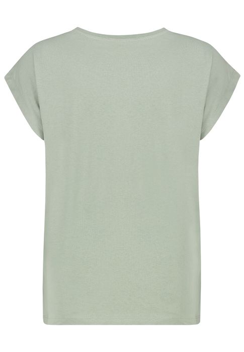 T-Shirt mit Blumenmotiv und inspirierendem Text, Farbe: Grün