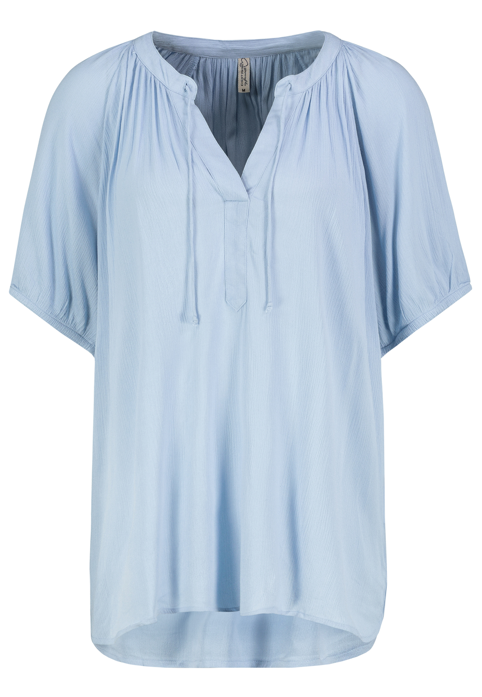 Authentic-St_251_19200_D70024M11234B.jpg Luftige Viskosebluse mit V-Ausschnitt und Kurzarm