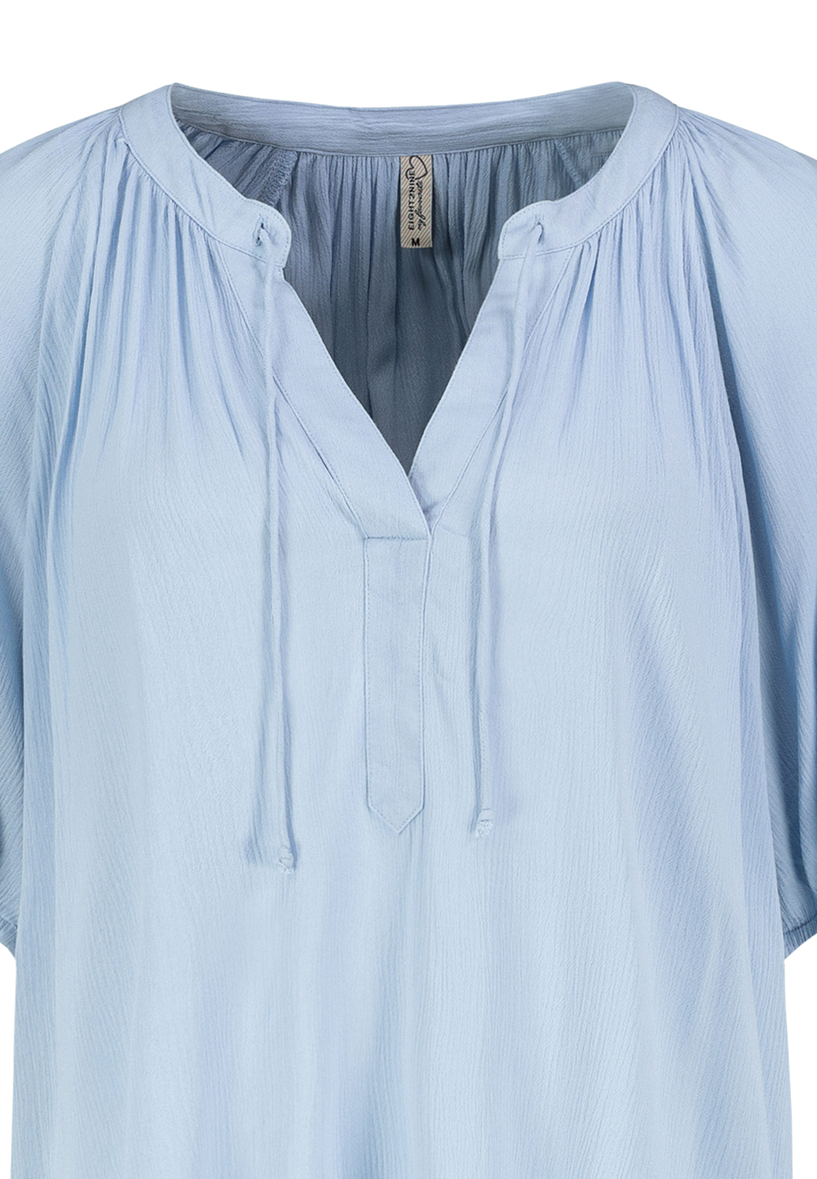 Luftige Viskosebluse mit V-Ausschnitt und Kurzarm Luftige Viskosebluse mit V-Ausschnitt und Kurzarm