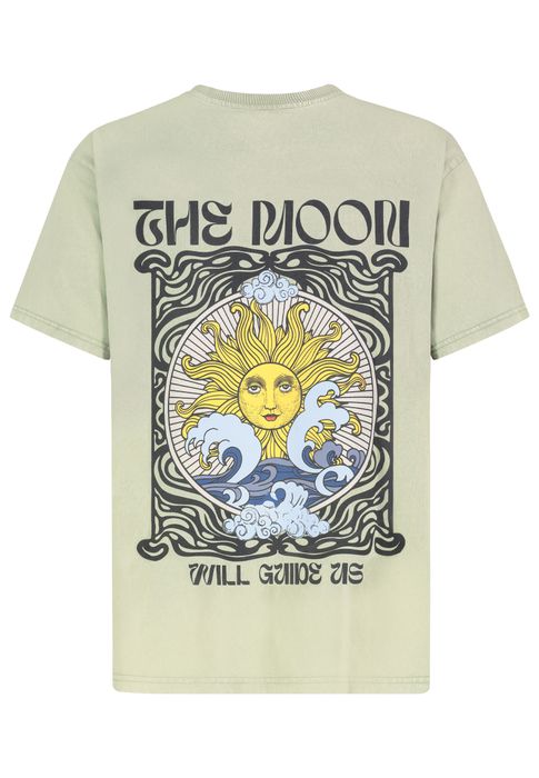 Sublevel Urban Style T-Shirt mit Front- und Rückenprint, Farbe: Grün-2