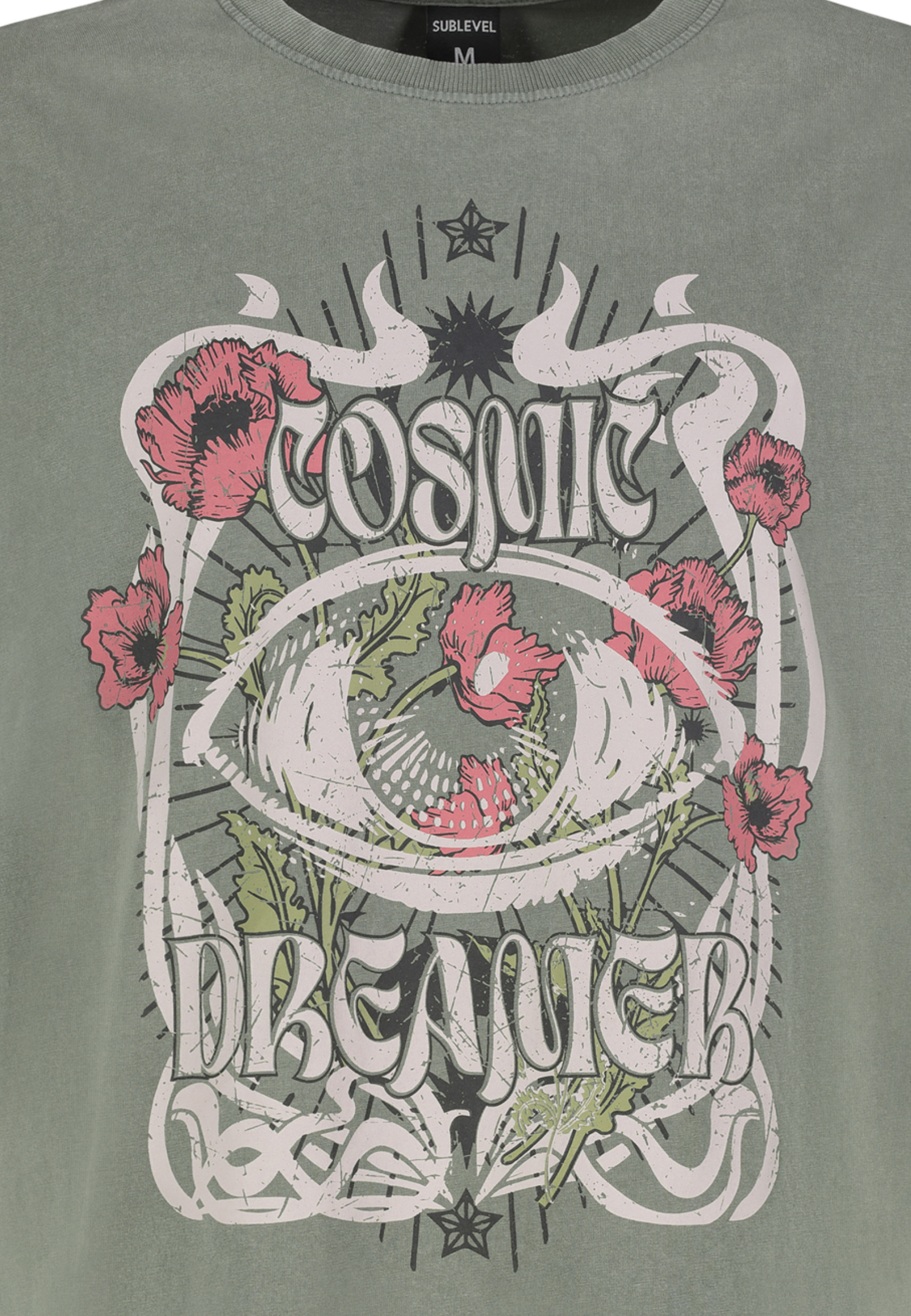 Retro T-Shirt mit Spirituellem Print Boho Style Retro T-Shirt mit Spirituellem Print Boho Style