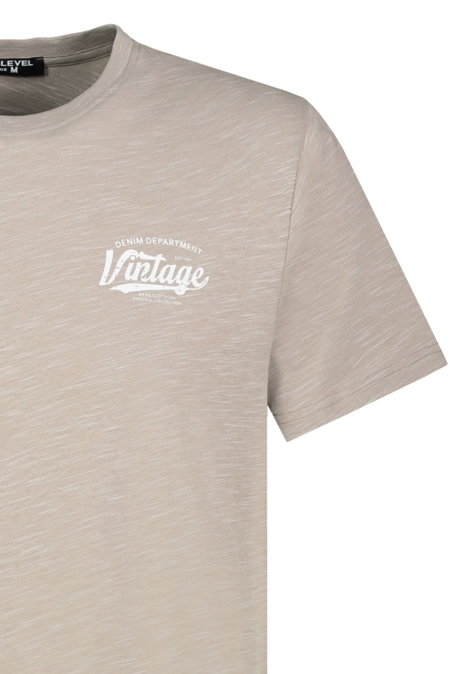 Meliertes T-Shirt mit Rundhals und Print Meliertes T-Shirt mit Rundhals und Print