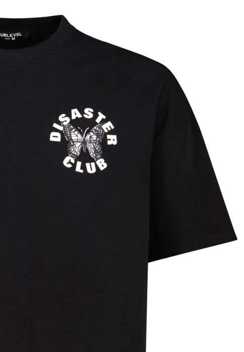 Sublevel Sublevel Lockeres Printshirt mit Motiv auf Brust und Rücken für – Schwarz, Bild 3