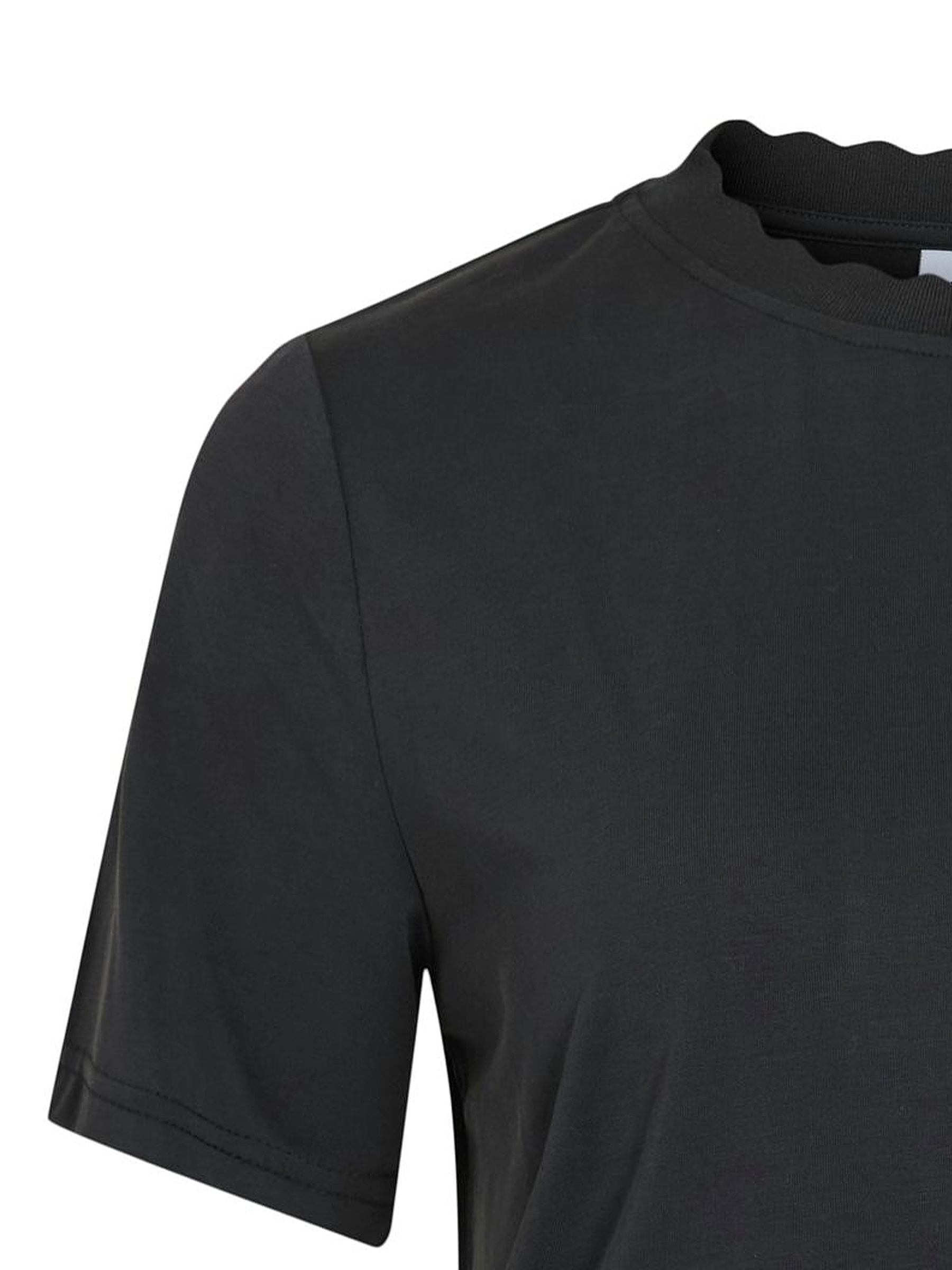 Basic Kurzarm-T-Shirt mit Rundhals Wellensaum Basic Kurzarm-T-Shirt mit Rundhals Wellensaum
