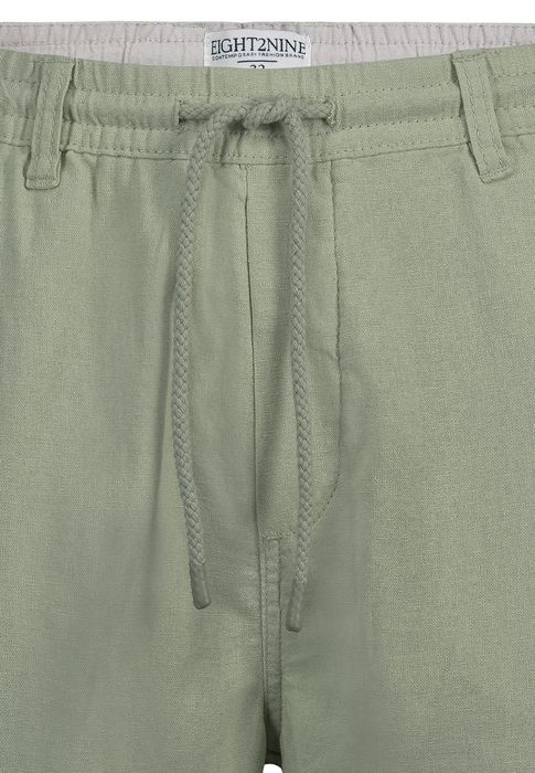 Eight 2 Nine EIGHT 2 NINE Legere Leinen Bermuda Shorts Elastische Taille – Grün, Bild 3
