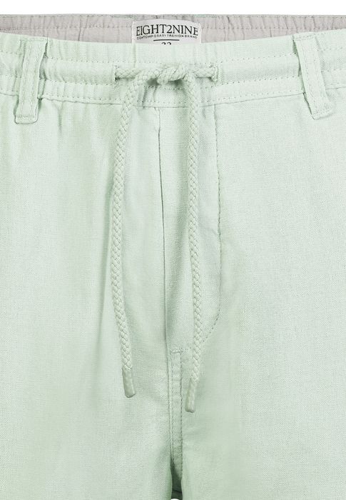 Eight 2 Nine EIGHT 2 NINE Legere Leinen Bermuda Shorts Elastische Taille – Mint, Bild 3