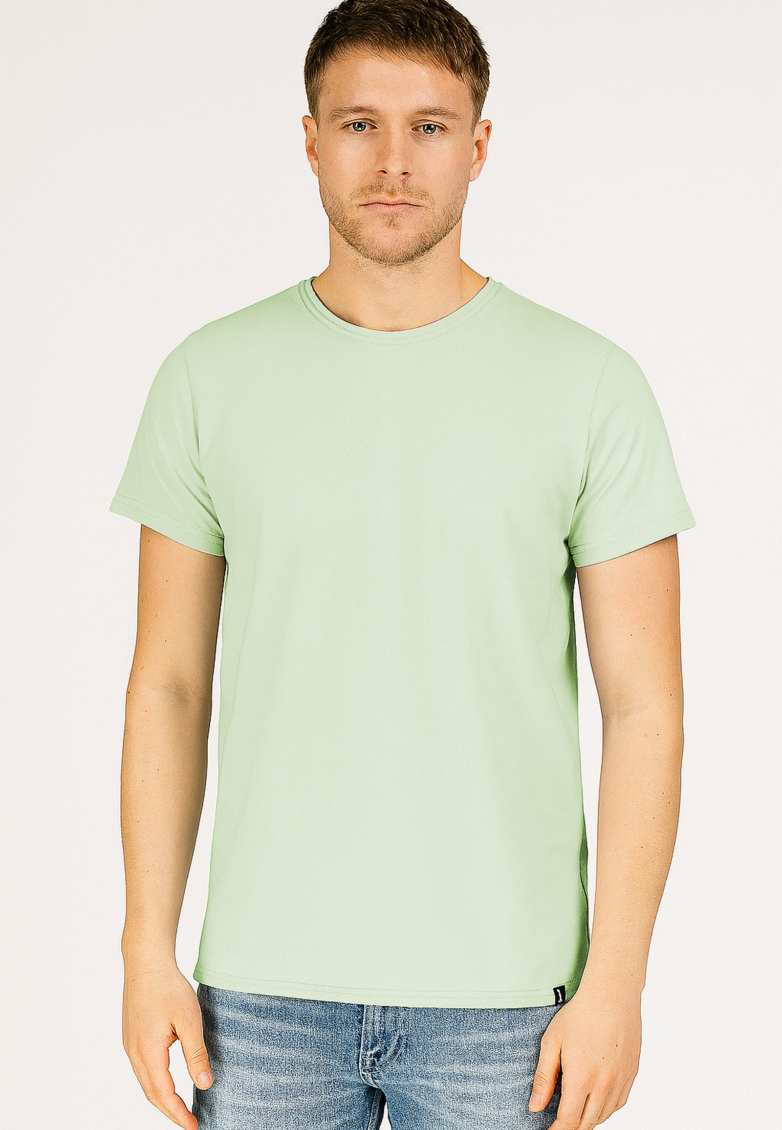 Rollkante T-Shirt mit Rundhals und Authentic Look Rollkante T-Shirt mit Rundhals und Authentic Look