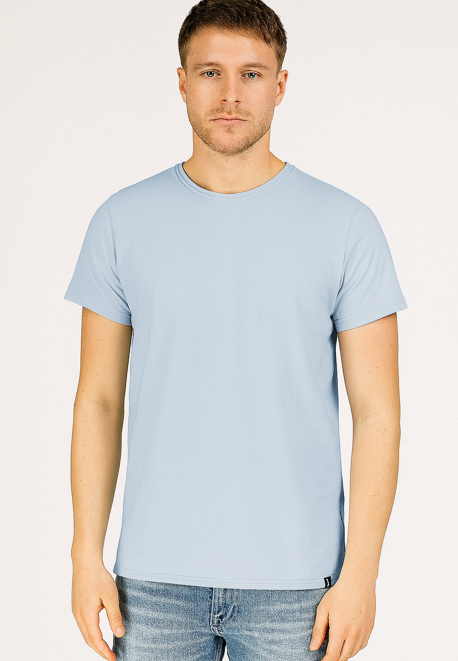 Rollkante T-Shirt mit Rundhals und Authentic Look Rollkante T-Shirt mit Rundhals und Authentic Look