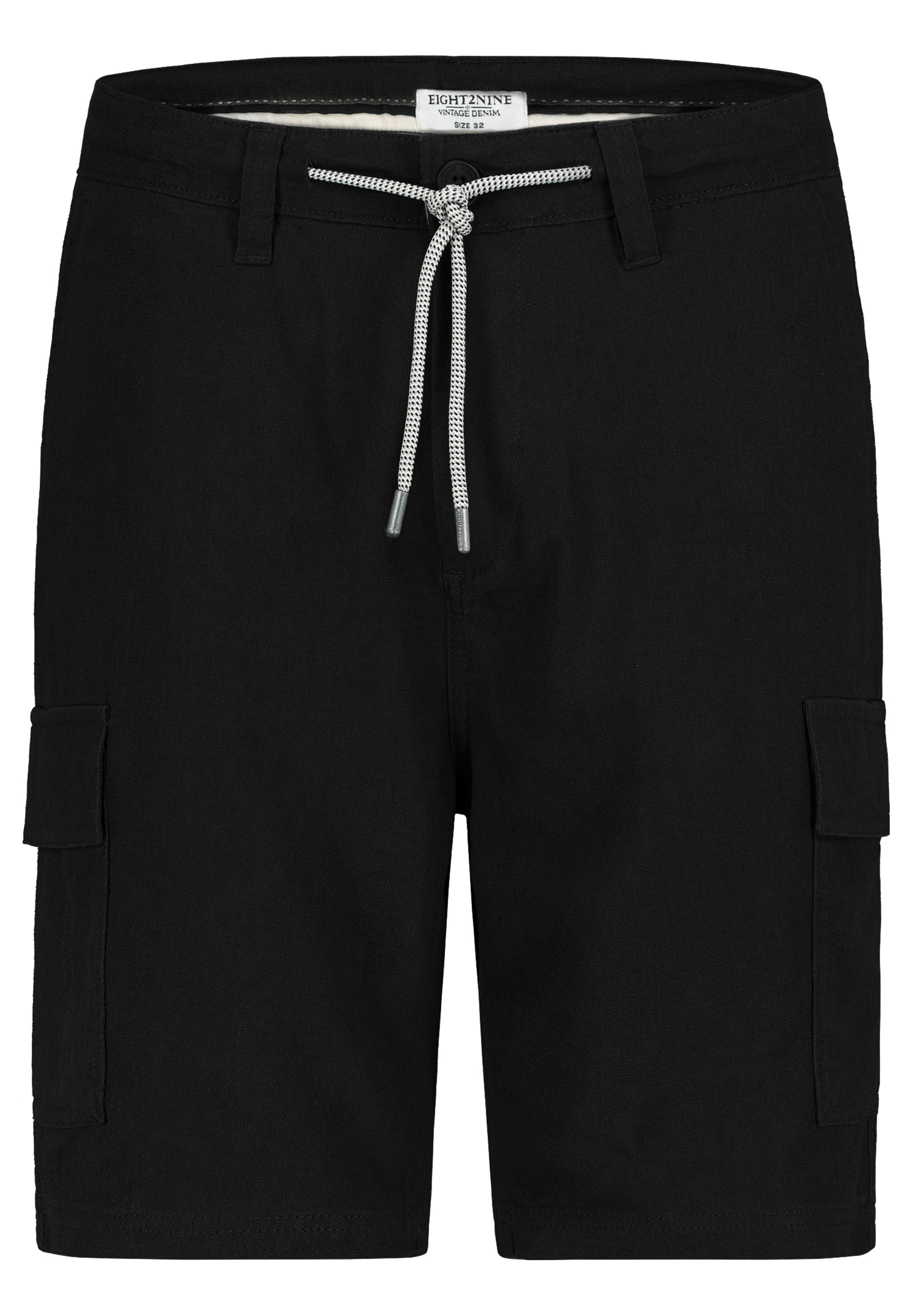 Eight 2 Nine Cargo-Bermuda mit Kordelzug und viel Stauraum – Schwarz, Bild 1
