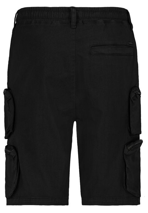 Urban Surface Funktionale Trekking Cargo-Bermudas mit Tunnelzug, Farbe: Schwarz