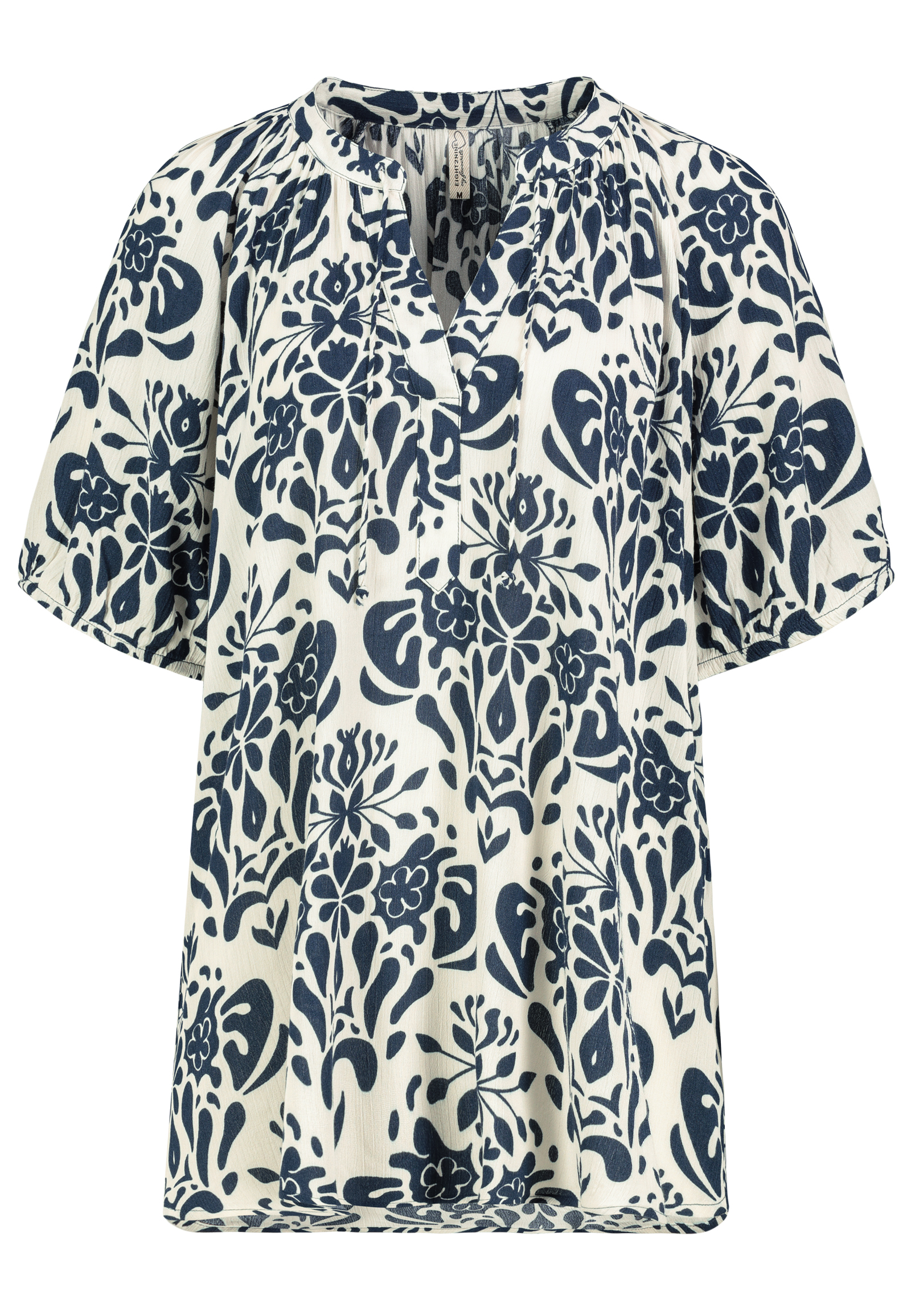 Authentic-St_251_19400_D71024M11234A.jpg Leo Bluse mit Allover-Print und V-Neck Viskose
