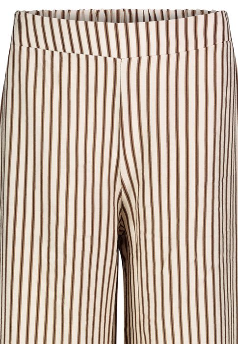 Sublevel Gestreifte Palazzohose mit weitem Beinschnitt – Beige, Bild 3