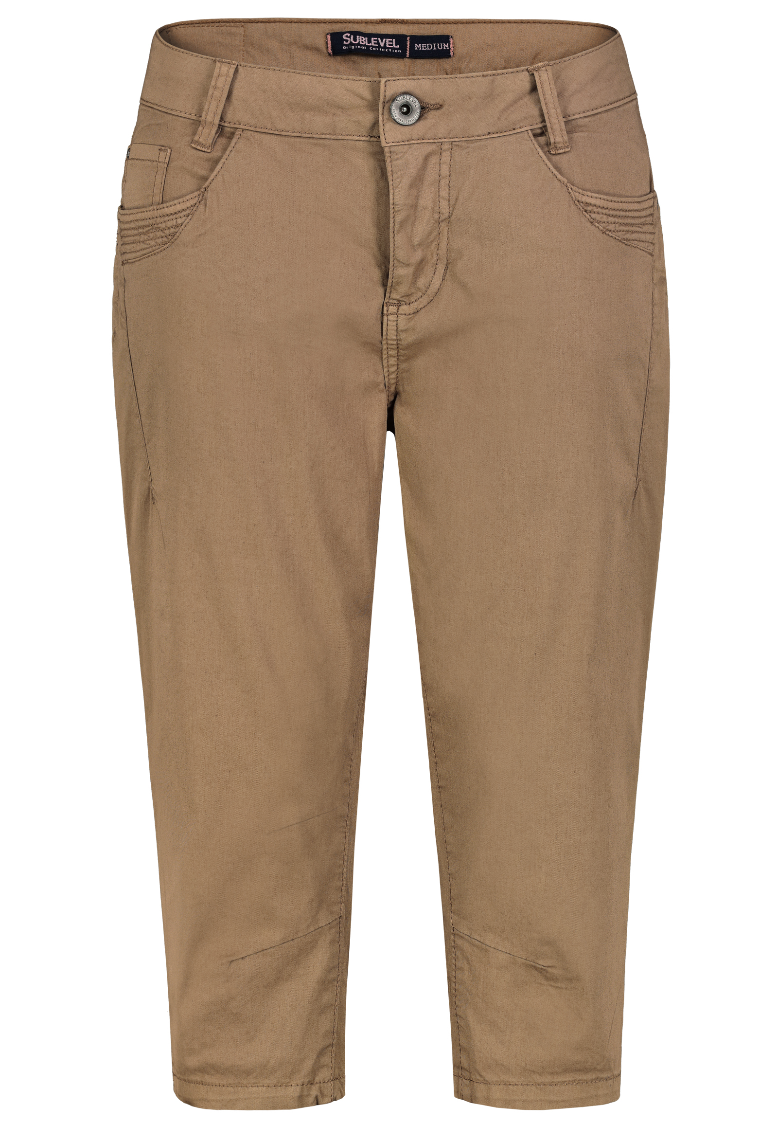 Authentic-St_231_21300_D60530Z61711CA4.jpg 3/4-Länge Capri Chino Hose mit Taschendetails und Ziernähten
