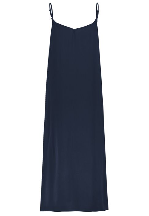 EIGHT 2 NINE Sommerkleid mit Spaghettiträgern und geradem Schnitt, Farbe: Blau-3