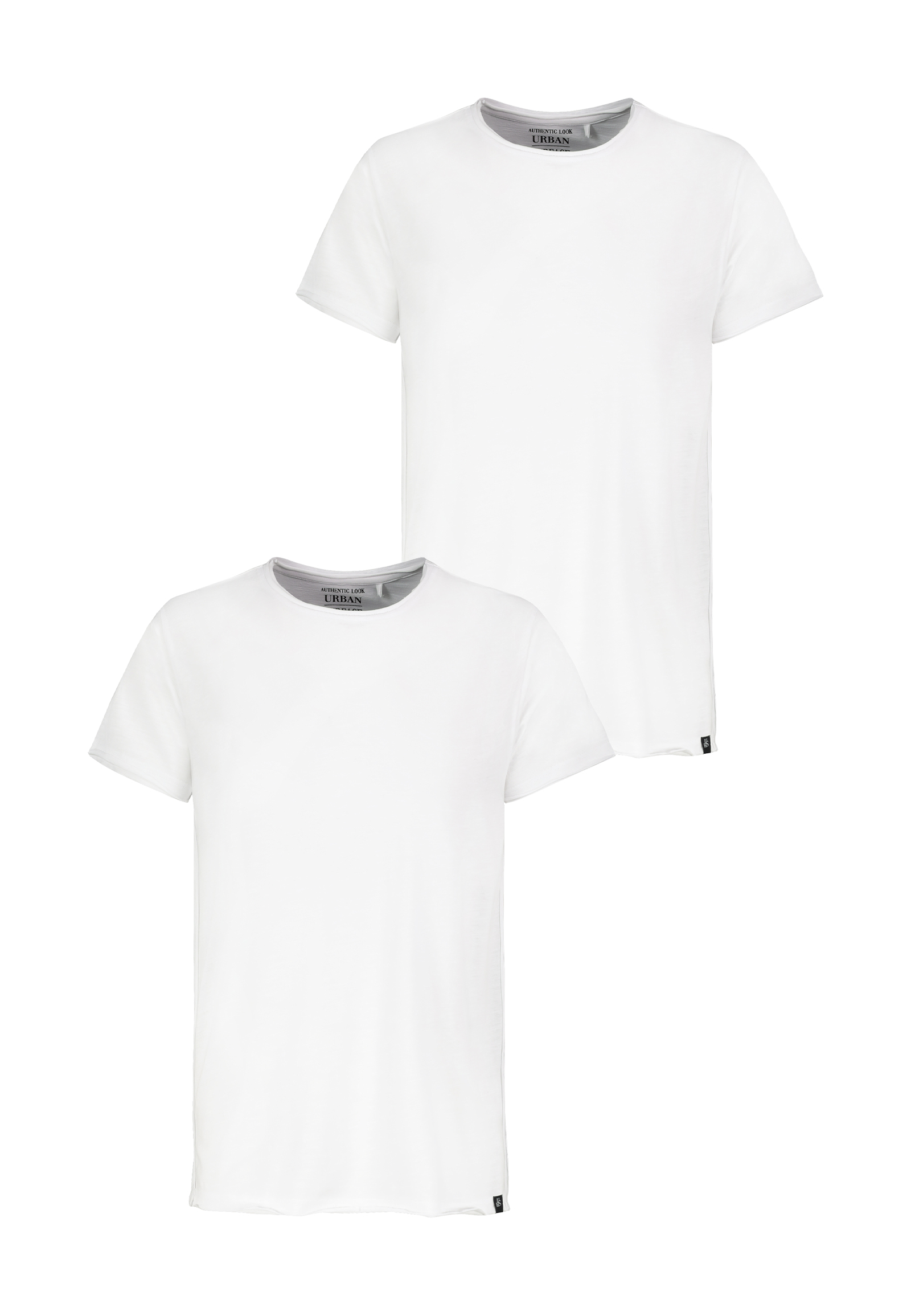 Urban Surface Urban Surface T-Shirt 2er Set mit Rundhals und Rollkante – Weiß, Bild 1