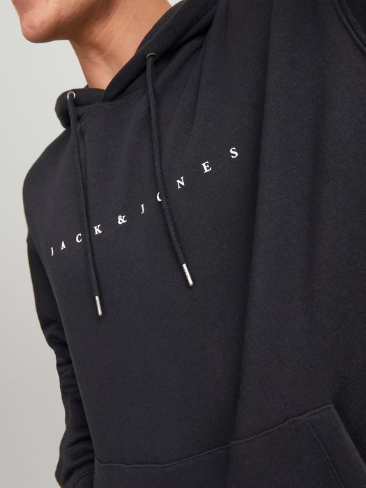 Jack & Jones Bequemer Kapuzenpullover mit dezentem Schriftzug Robust – Schwarz, Bild 6