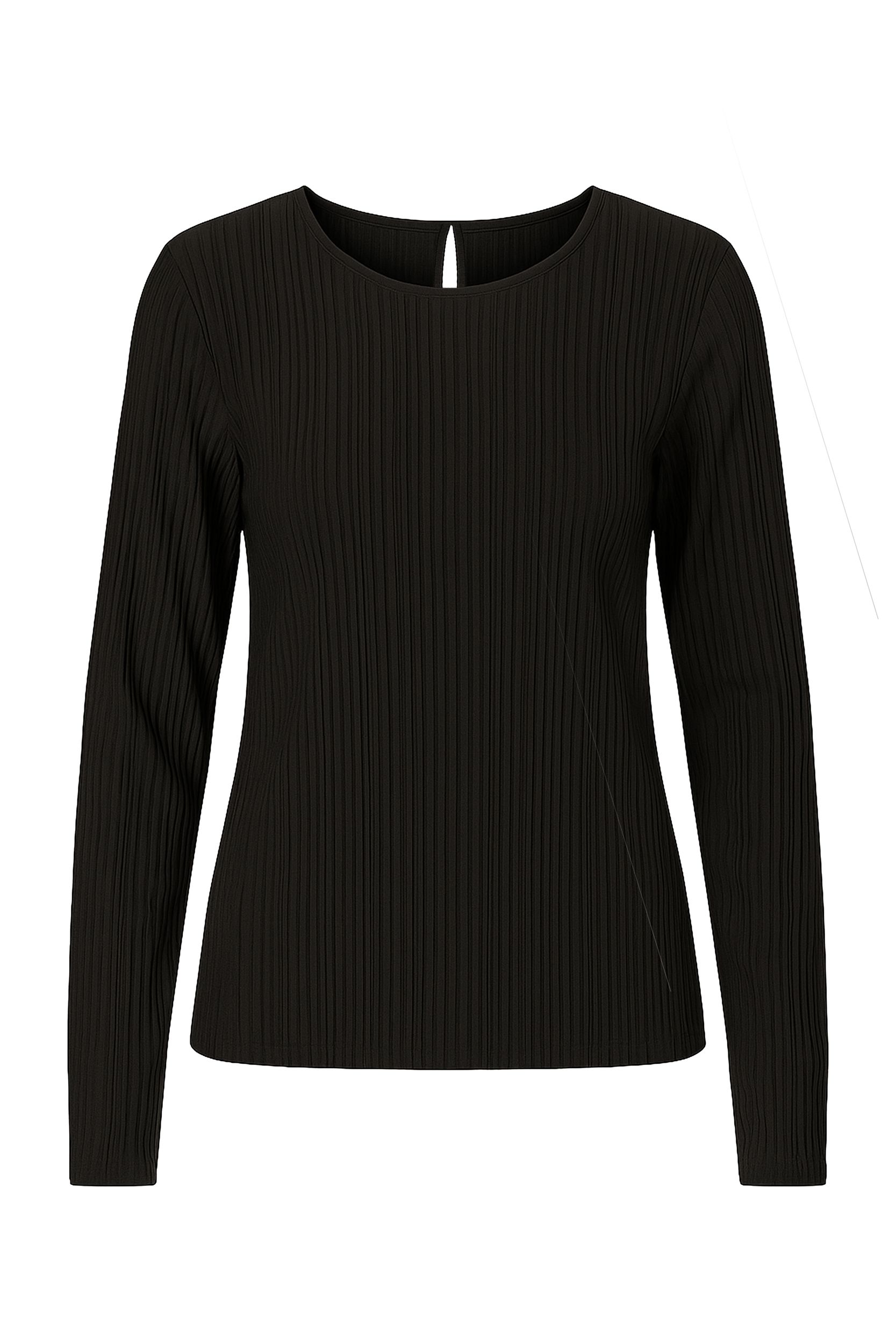 Strukturiertes Langarmshirt mit Rundhalsausschnitt Strukturiertes Langarmshirt mit Rundhalsausschnitt