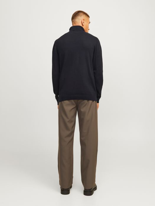 Jack & Jones JACK & JONES Rollkragenpullover mit Rippbündchen und Logo-Patch – Schwarz, Bild 5