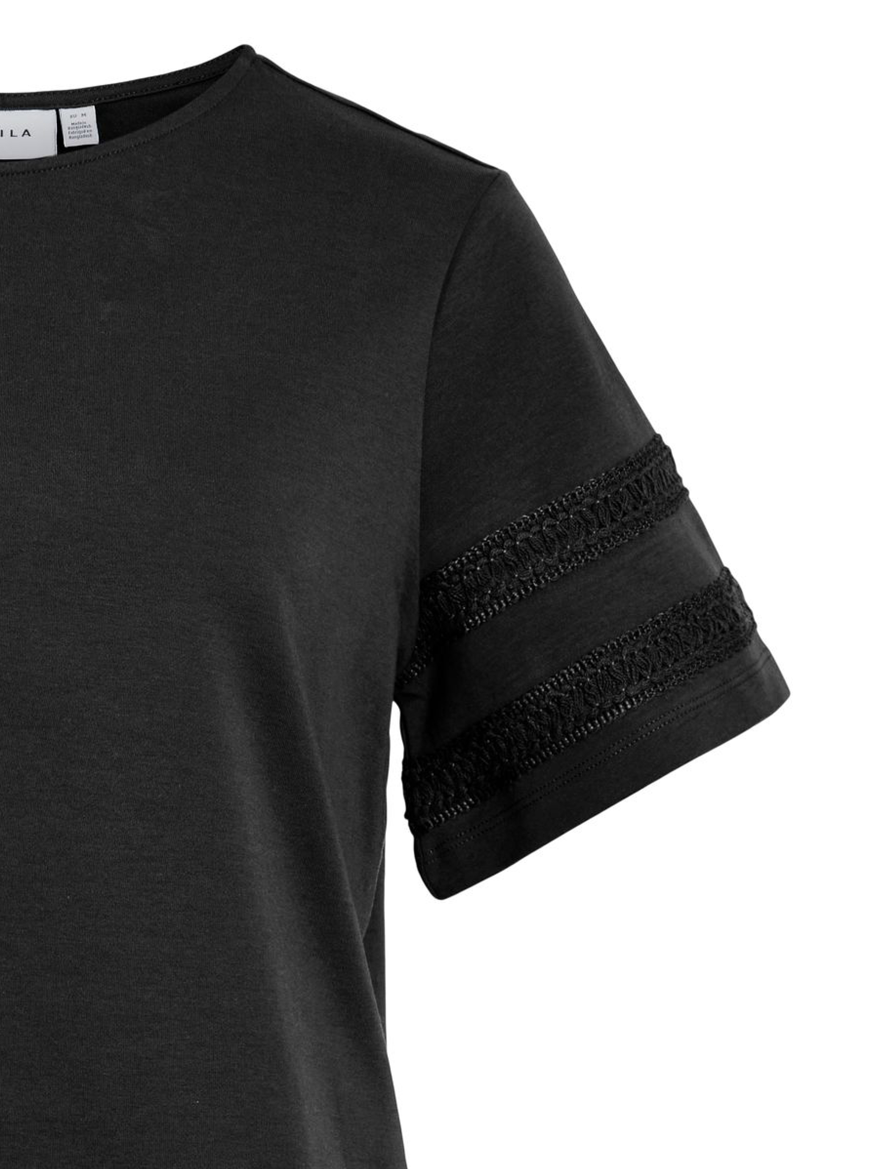 T-Shirt mit Häkelspitze aus Baumwolle T-Shirt mit Häkelspitze aus Baumwolle