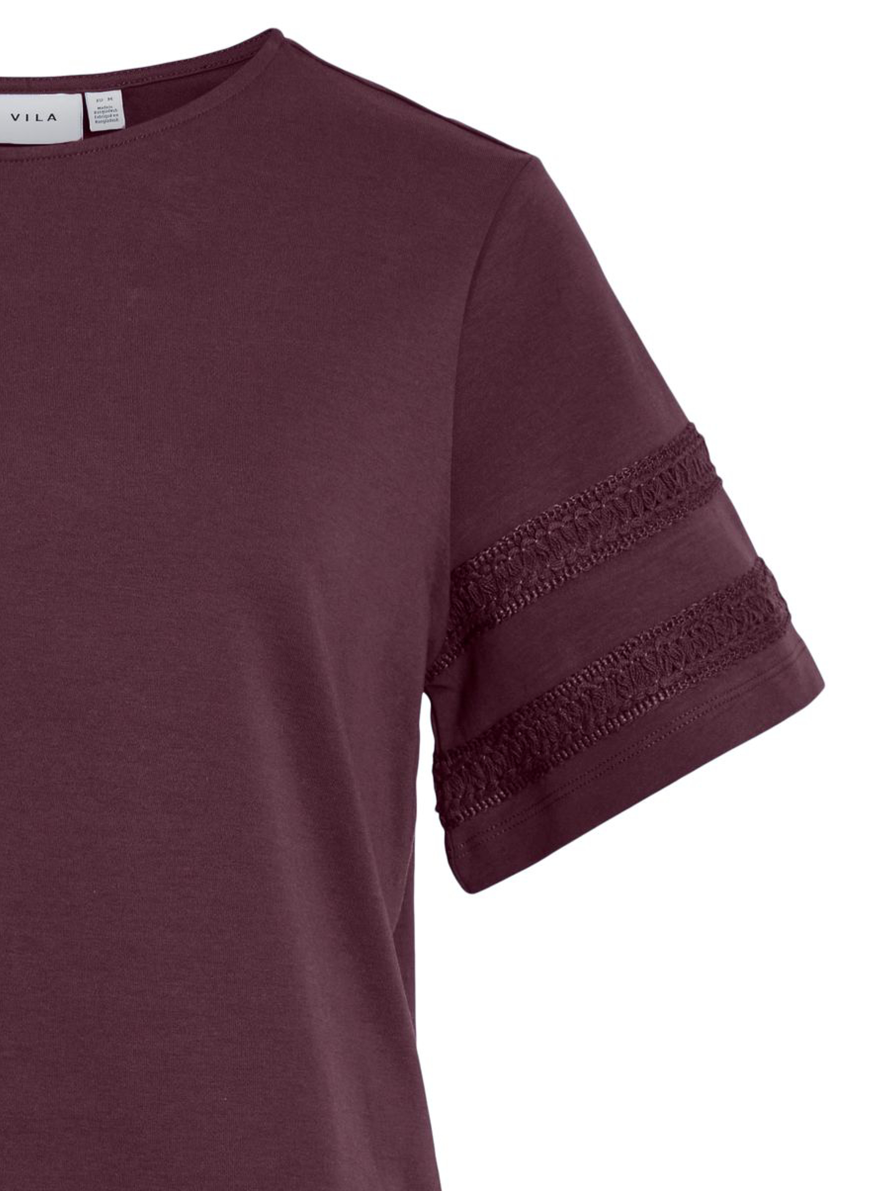 T-Shirt mit Häkelspitze aus Baumwolle T-Shirt mit Häkelspitze aus Baumwolle