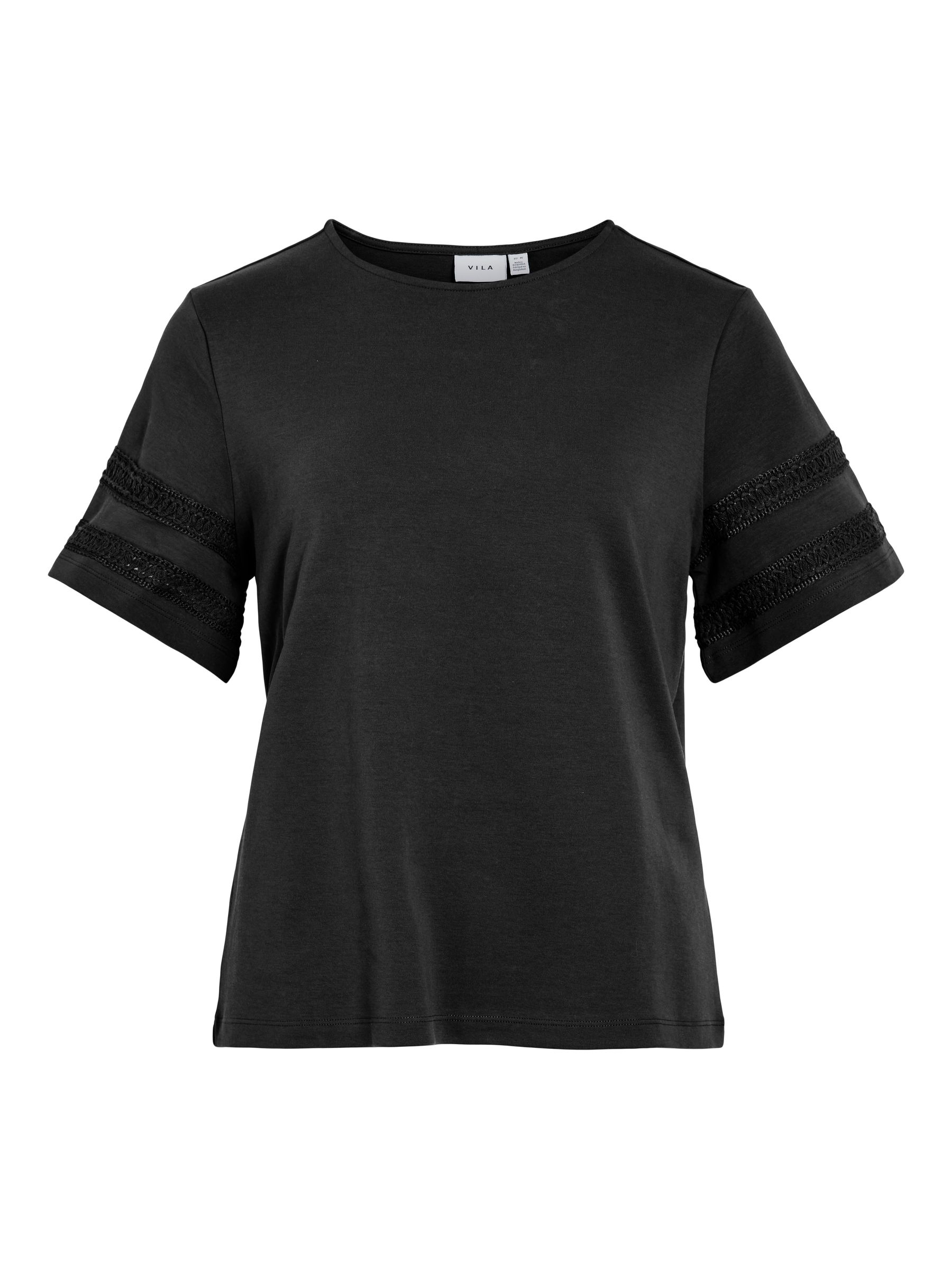 VILA_Autumnwinter_4912916_14108720.jpg T-Shirt mit Häkelspitze aus Baumwolle