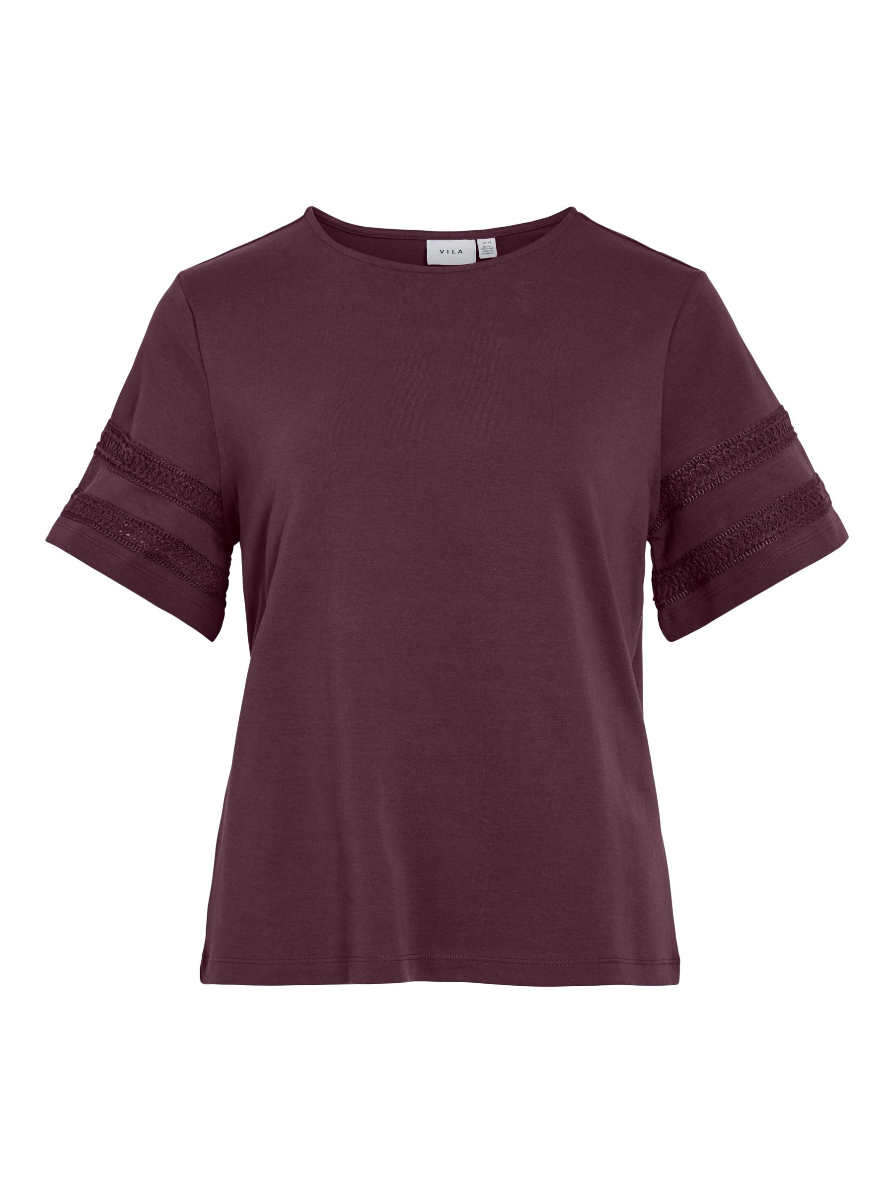 VILA_Autumnwinter_4912917_14108720.jpg T-Shirt mit Häkelspitze aus Baumwolle