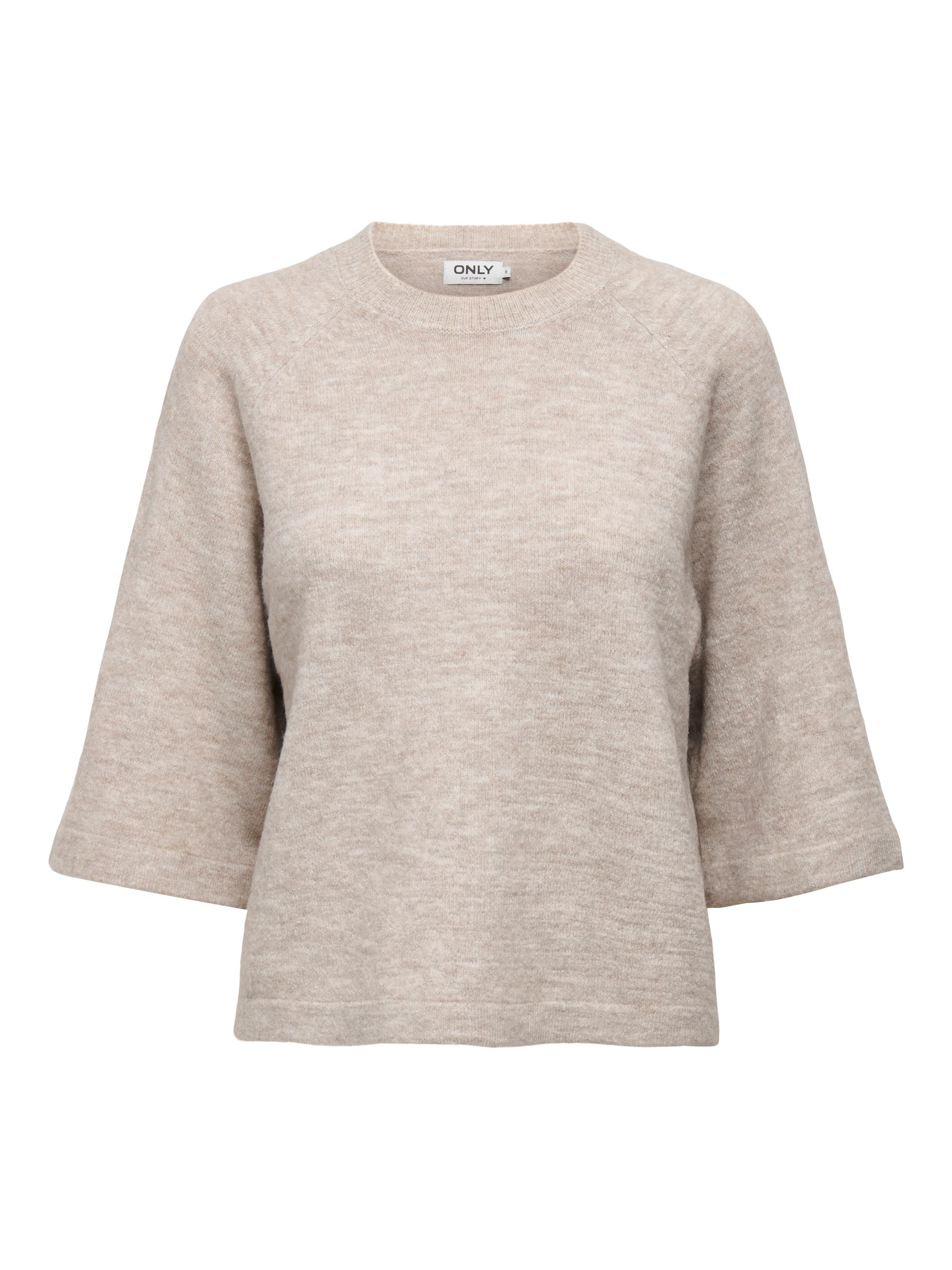 ONLY_SpringSummer2024_4602440_15333199.jpg Lässiger Pullover mit 3/4-Ärmeln und Rundhals