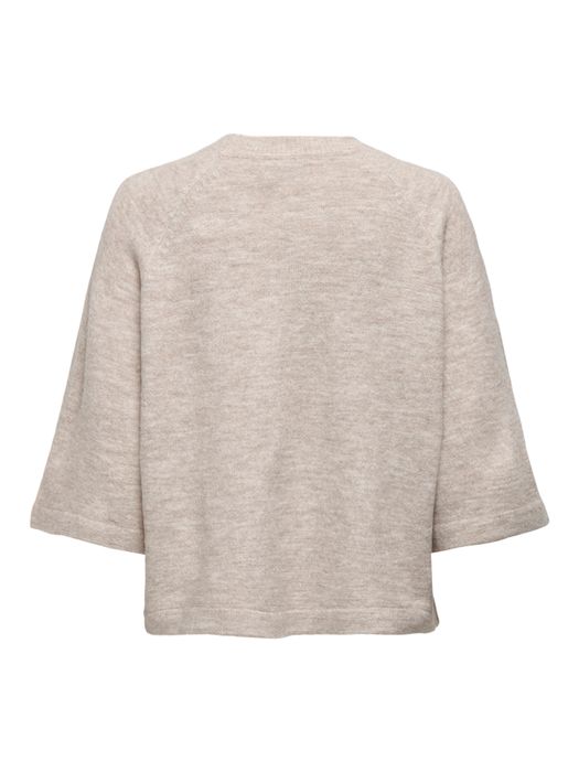 Only Lässiger Pullover mit 3/4-Ärmeln und Rundhals – Beige, Bild 8