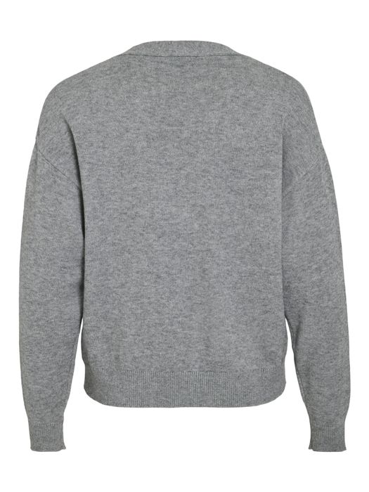 Vila Strickjacke mit V-Ausschnitt und Knopfleiste – Grau, Bild 7